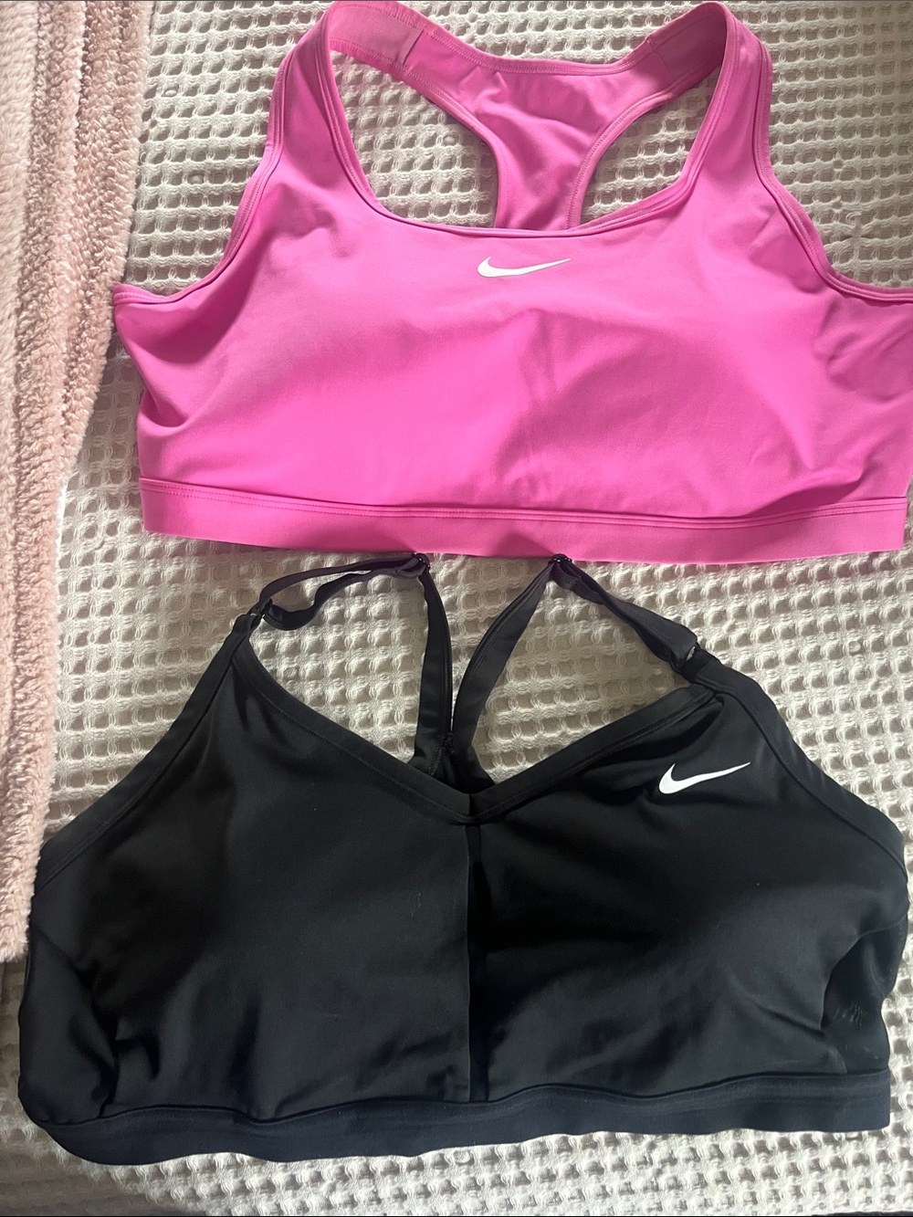 Nike Racerback Sports Bras in Pink and Black